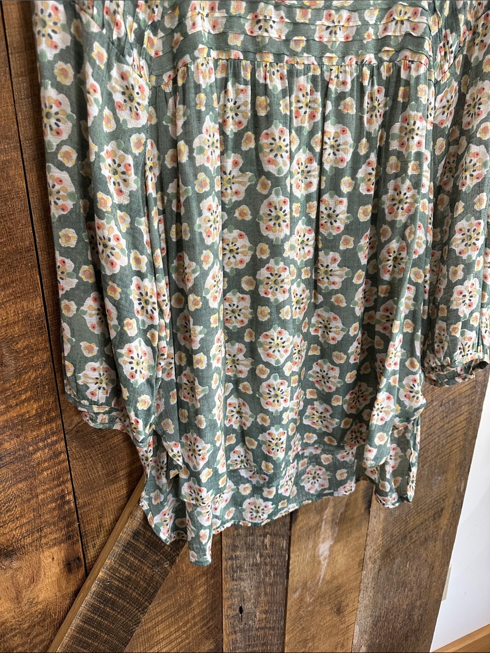 LC Lauren Conrad green floral print blouse Size XL F18 - Picture 4 of 8